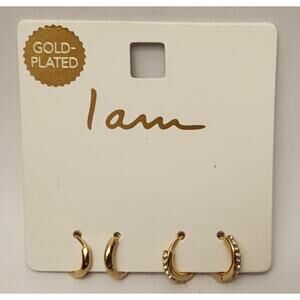 I am - Gold Plated Fashion Jewelry - 2 sets of small hoops